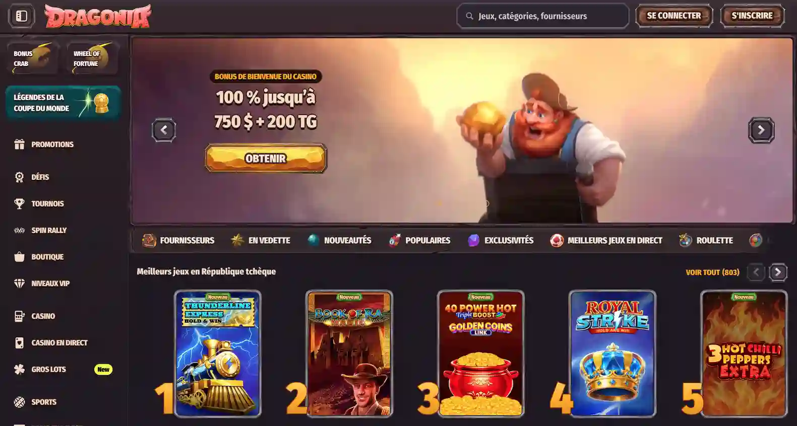 Dragonia Casino website preview